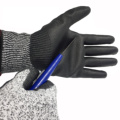 13G HPPE Liner PU Coated Cut Level 3 / 5 Cut Resistant Gloves